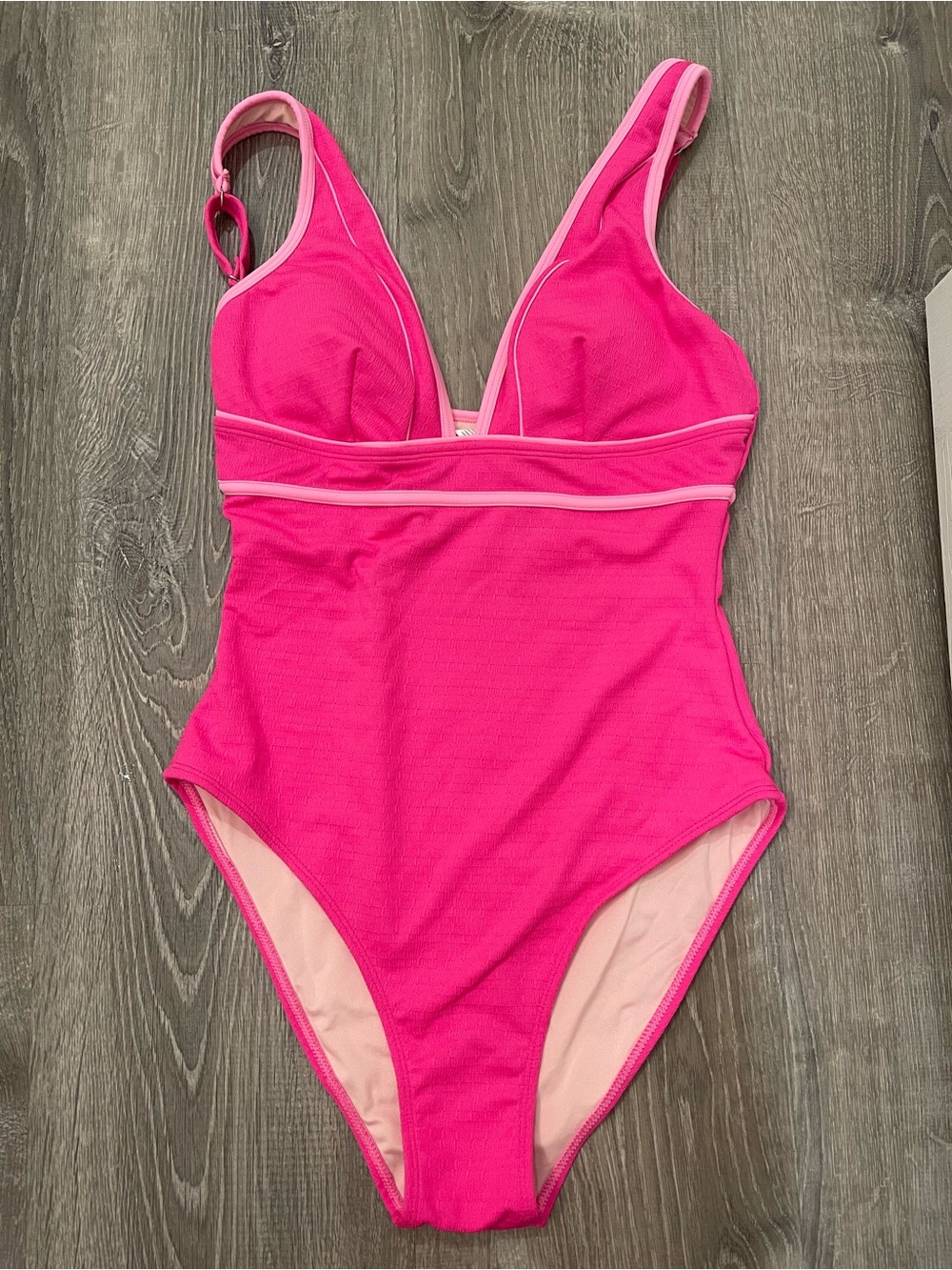 Cupshe hot Pink One-Piece Swimsuit with Light Pink Trim size M